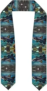 [SKKNT] Subaquatic Catfish Print Graduation Shawl Stole For Academic Commencements Honor Sash Congratulations Gift