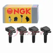 4 pc NGK Ignition Coils for 2018 Jaguar XF 2.0L L4 Spark Plug Wire Boot zx (for: Jaguar)