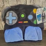 SOFT Fleece Video Game Controller Hooded Blanket, Glow-in-the-dark 40x50" NEW