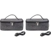 2pcs Electric Lunch Box Food Heater Portable USB Food Warmer Container