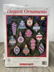Dimensions Elegant Ornaments Tree Cross Stitch Kit #9086 Christmas Holiday 1993