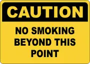 OSHA CAUTION: NO SMOKING BEYOND THIS POINT| Laminated Vinyl Decal Sticker Label