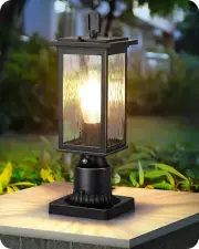 Dusk to Dawn Outdoor Post Light, Pole Light Fixture with Pier Mount Base, Water