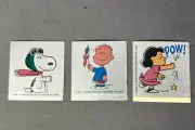 Linus Lucy Snoopy sticker Lot Wonder Bread Peanuts 1970s VINTAGE decal