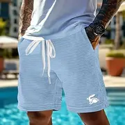 Men's Animal Rabbit Waffle Shorts Sweat Shorts Casual Shorts Mid Waist Fashion Casual Vacation Jogging Workout Elastic Drawstring Waist Shorts with Pockets Des