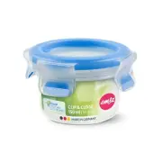 Emsa 508550 Boîte alimentaire ronde avec couvercle 0.15 Litre Transparent/ble...