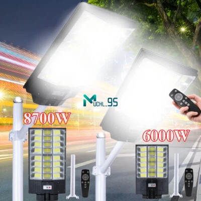 Commercial 999000000000LM Outdoor Dusk To Dawn Solar Street Light Road Area Lamp
