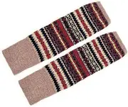 [AIMALL] Women Ladies Winter Warm Knit Wool Leg Warmer Woolen Knee Knit Socks Leggings, Fashion Crochet Stripe Design, One Size Fits Most