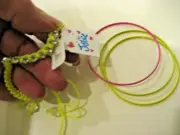 NWT LOT of 4 JUSTICE Girls Neon Yellow FRIENDSHIP Bead Woven BRACELET +3 BANGLES