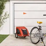 Pet Bike Trailer Orange Oxford Fabric and Iron-Bike Trailer Cargo in Steel Frame,Extra Storage Carrier with Hitch