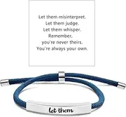 [Xeyau] Let Them Bracelets Self Worth Motivational Engraving Bracelets To Sorority Sisters Best Friends Inspirational Friendship Bracelets