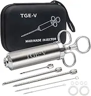 Meat Injector Syringe, Injector Marinades for Meats, Turkey, Brisket; Come with 3 Marinade Injector Needles; Meat Injectors for Smoking and BBQ, 2-OZ