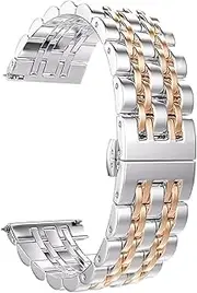 [TQTYFPVQT] Stainless Steel Metal Solid Watch Strap 20mm22mm Unisex Wristband Replacement Strap Watch Accessories Suitable Smart Watch Quartz Watch Traditional Watch