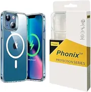 Phonix Rock Hard Protective Mobile Phone Case with MagSafe for Apple iPhone 14 Pro, Clear