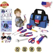 Durable Mini Tool Set for Kids - 9 Pieces with Carry Bag, Safe for Young Hands