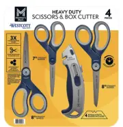 Member's Mark Anti-Microbial Scissors with Box Cutter – Safe & Versatile Tool