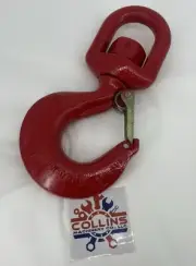10T CROSBY CARBON SWIVEL HOOK L322C HOOK W/LATCH 1048666