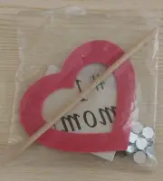 #1 Mom Heart Craft Kit, Included Also A Pin, Stick, Gemstones & Foil Backing NIP