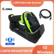 Zebra LI3678-SR3U4210S1W Wireless 1D USB Barcode Scanner Kit with Cable & Cradle