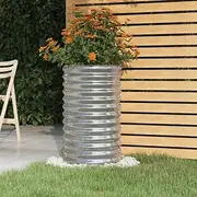 Raised Garden Bed, Elevated Planter Box Plant Container Powder-Coated Steel 40x40x68 cm Silver