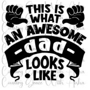 Sublimation Transfer Print Awesome Dad Ready to Press Heat Transfer
