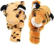 BESPORTBLE 2Pcs Plush Animal Slap Bracelets for Jungle Theme Wristbands and Comfortable Slap Bands Party Favors for Birthday and School Events