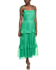 Julia Jordan Crinkled Chiffon Midi Dress