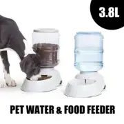 Automatic Water/Food Pet Dog Cat Puppy Dispenser Feeder Bowl Bottle 3.8L