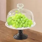 Cake Stand with Lid Elegant Dustproof Food Storage Multipurpose Platter