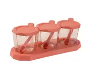Seasoning Bottle Holder Moisture Proof Large Capacity Foundation Space Saving Transparent Spice Storage Box Spice Jar -Pink - Pink