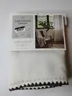 54"x84" Light Filtering Stitched Edge Curtain Panel Cream - Threshold:
