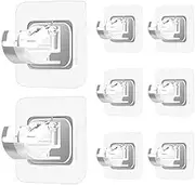Shiphose 8-Piece No Drill Curtain Rod Brackets Set, Self-Adhesive Curtain Rod Holder Hooks, Nail Free Curtain Rod Hooks Curtain Hangers for Bathroom Kitchen Home Bathroom and Hotel