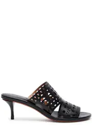 Alaïa Vienne 55 Laser-cut Suede Mules - Black - 38 (IT38 / UK5) 38 (IT38 / UK5)