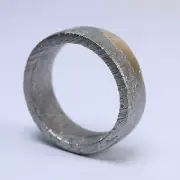 Muonionalusta meteorite carved ring, SIZE(US 11.5) meteorite ring AB170