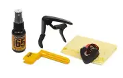 Acoustic Guitar Accessory Pack Dunlop Strap Pick Holder Polish Trigger Capo Kit
