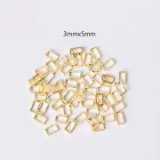 3MM x 5MM Rectangle Gold Mini Open Back Bezel