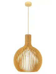 Malmo II 1 Light Large Timber Pendant in Natural