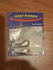 Blakemore Road Runner Marabou Jighead 1/4 OZ, White, Fishing, Pack of 2