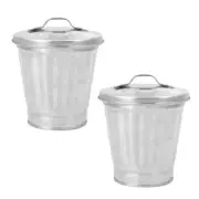 2 Pcs Table Storage Jar Trash Can Pencil Holder Desktop Rubbish Bin Travel