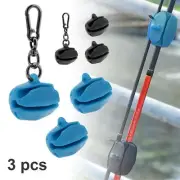 3pcs Fishing Rod Fixed Ball, for Fishing Pole Clip Lure Hanger with Keychain