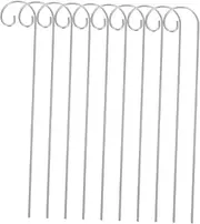 INOOMP Metal Shepherd Hooks 10 Pack Garden Stake for Decor Plant Markers Holder Easy Installation Outdoor Decor Hooks