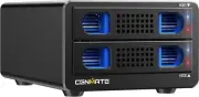 Aluminum Dual Bay Hard Drive Enclosure with Cooling Fan for 2.5“/3.5" SA