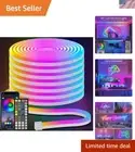 50FT RGB Neon Rope Lights with App/Remote Control - Flexible Mood Lighting
