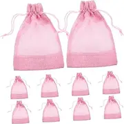 iplusmile 10 Pack Organize Storage Bags Window Mesh Drawstring Pouches for Jewelry Travel