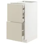 METOD / MAXIMERA base cb 2 frnts/2 low/1 md/1 hi drw, white/Havstorp beige, 40x60x80 cm