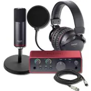 Focusrite Scarlett Solo Studio 4th Gen Recording Bundle with Desktop Stand & Pop