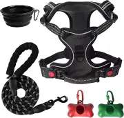 No Pull Dog Harness, Adjustable Soft Padded Dog Vest, Medium Large Dog Harness w