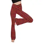 Bootcut Pants Soft High Waist Lattice Print Bootcut Pants Accessory