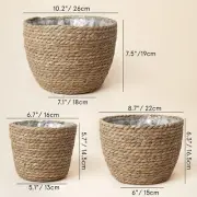 Seagrass Planter Basket Indoor, Flower Pots Cover, Plant Containers, Natural(...