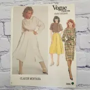 Vogue Paris Original Pattern #2855 Vtg Designer Claude Montana Culottes Dress 14